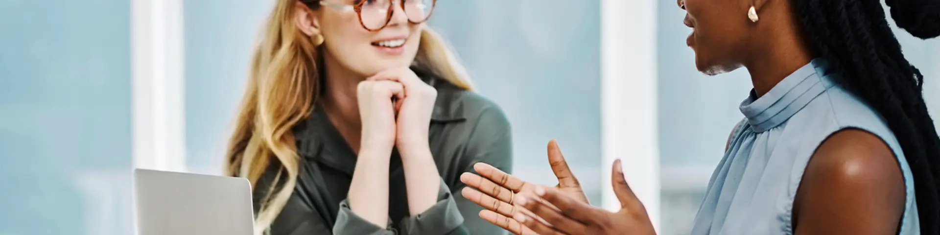 Two women deep in discussion