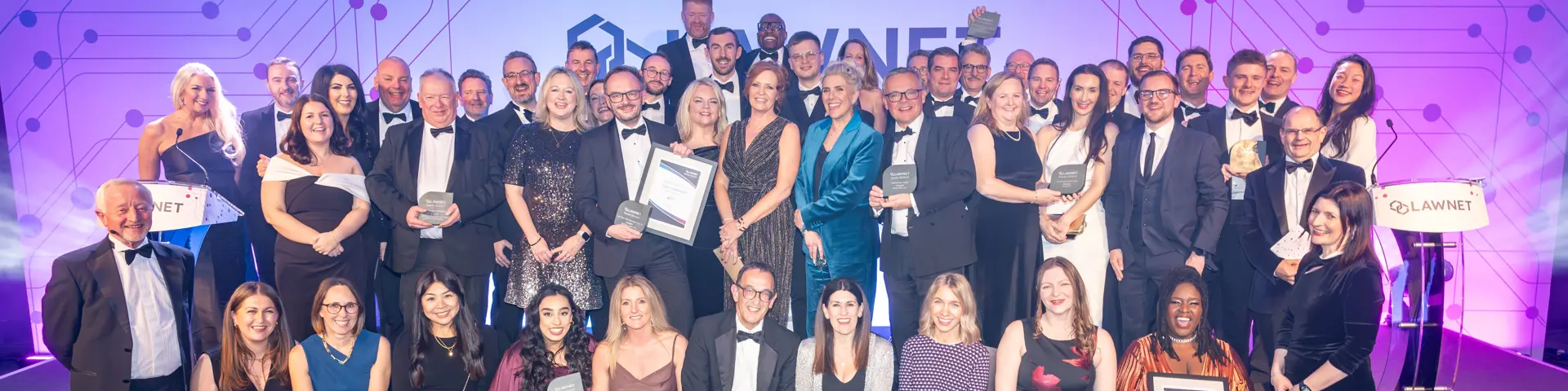 The award winners gathered on stage The award winners gathered on stage